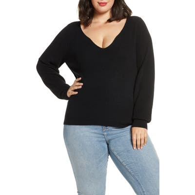 Plus Size Leith Shaped Neck Sweater, Black