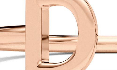 Hautecarat Letter Lab Created Diamond 18k Rose Gold Ring In 18k Rose Gold - D