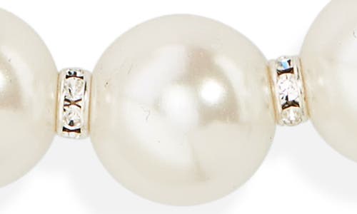Givenchy Imitation Pearl & Crystal Necklace In Off White/silver