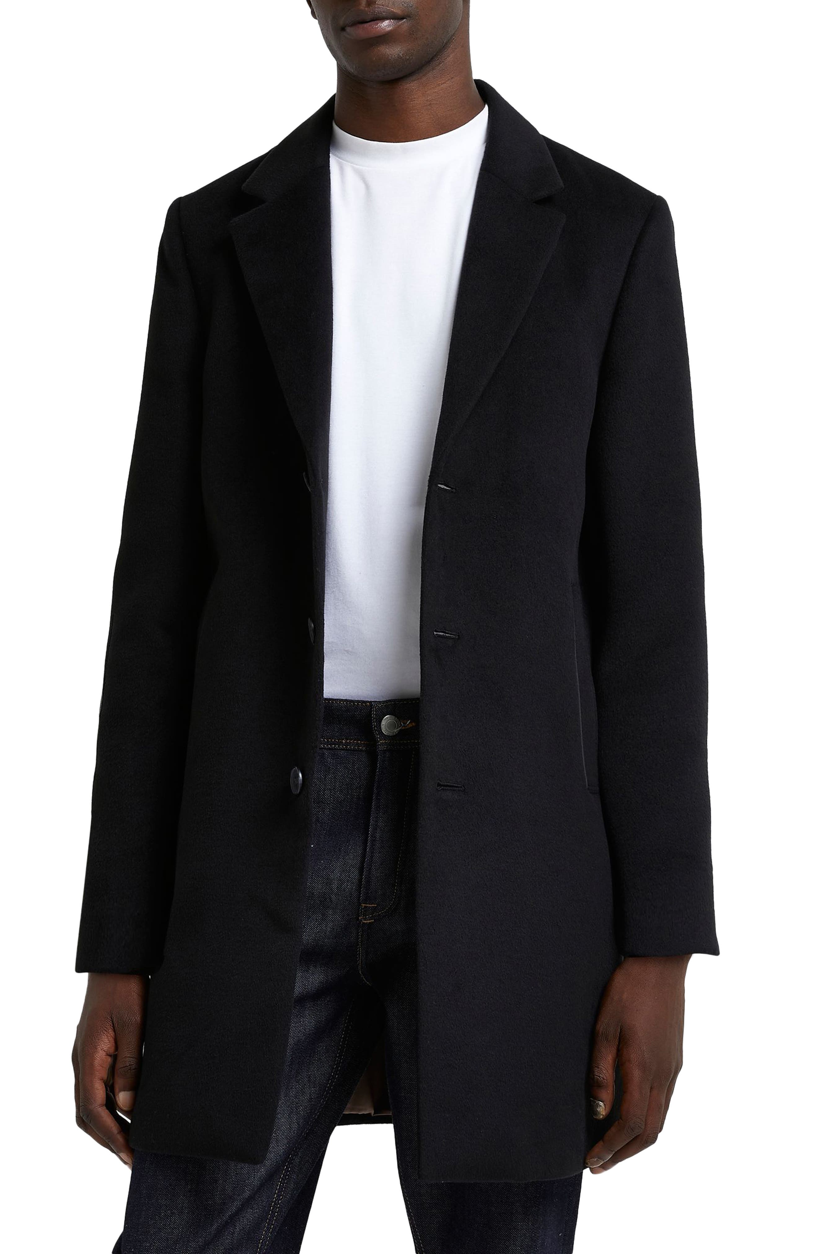 black wool topcoat