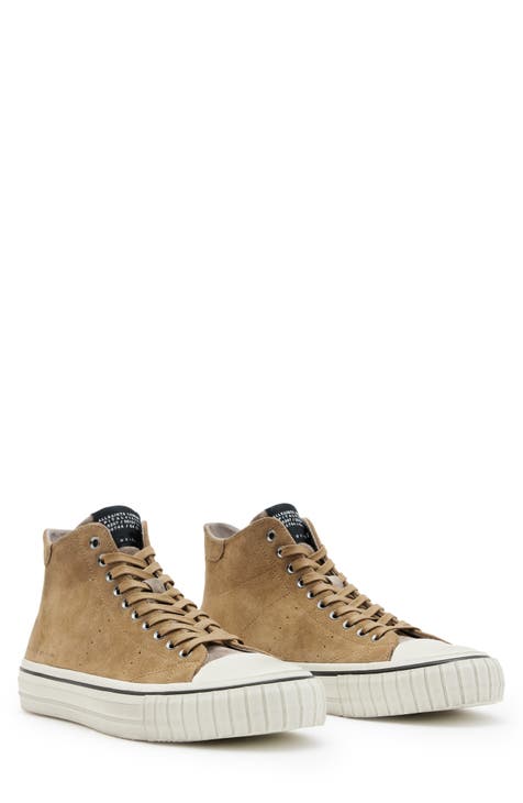 Cream And Brown Polka Dot Men's Low Top Shoes