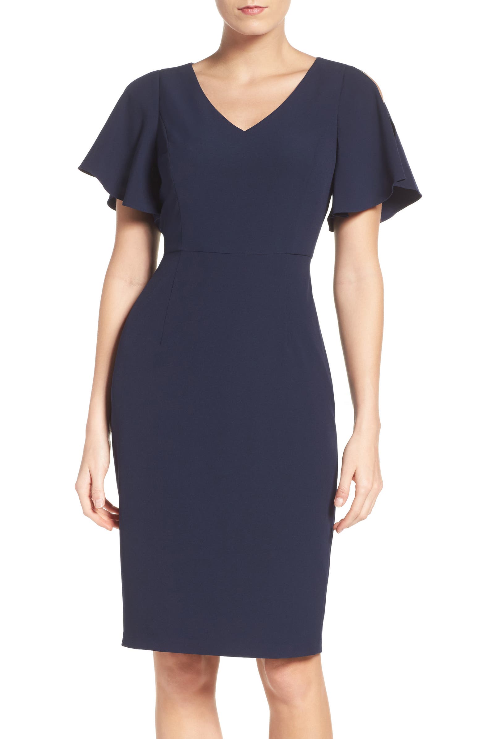 Adrianna Papell Cold Shoulder Stretch Sheath Dress | Nordstrom