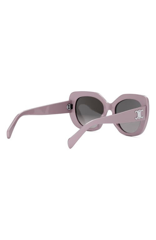 Shop Celine Triomphe 55mm Rectangular Sunglasses In Shiny Pink/gradient Brown