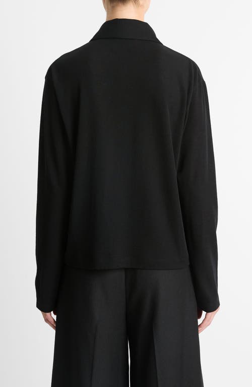 Shop Vince Relaxed Wool Polo Sweater In Black