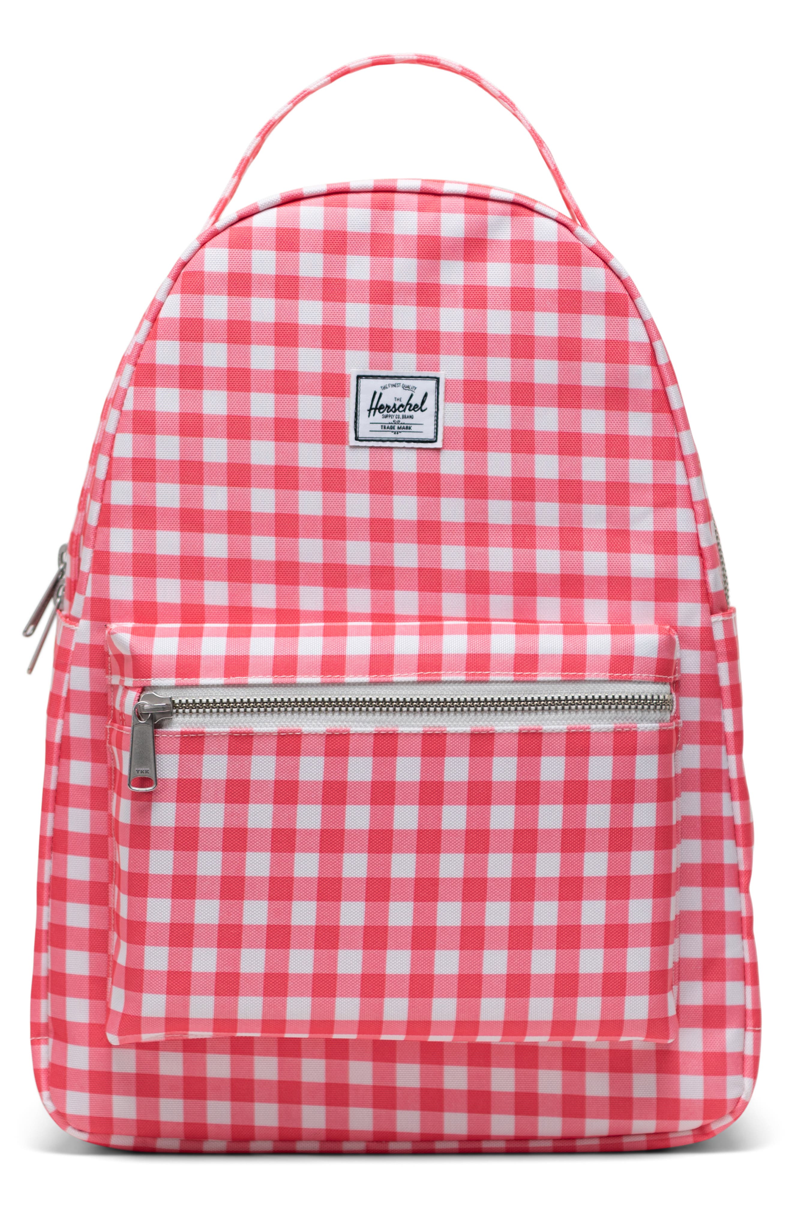 pink gingham backpack