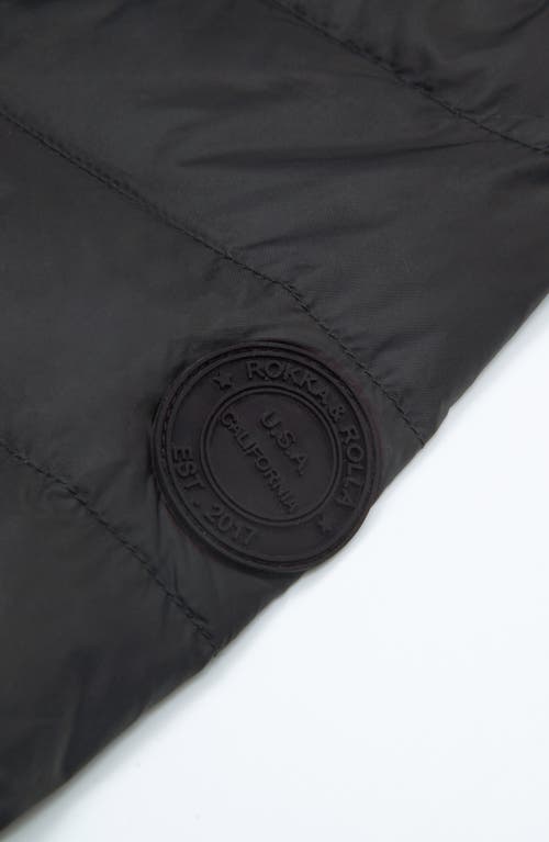 Rokka&rolla Kids' Ultra Light Packable Down Jacket In Black