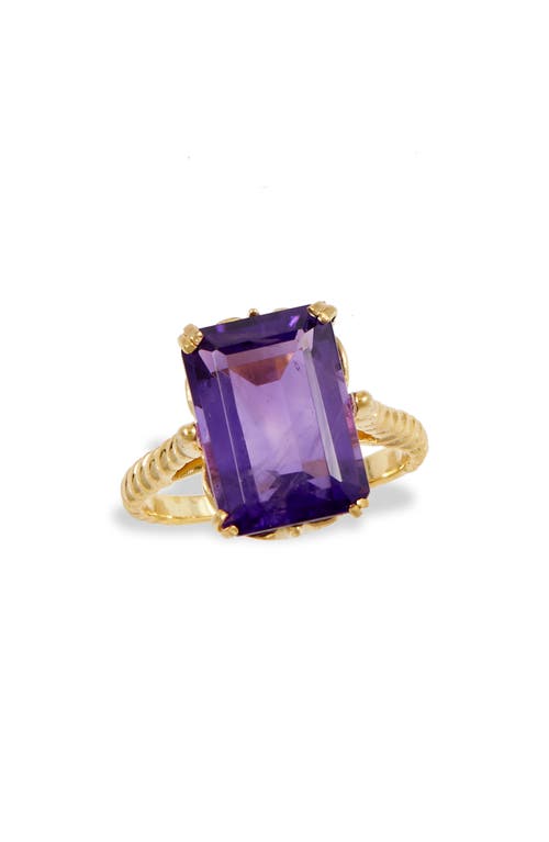 Shop Savvy Cie Jewels Amethyst Ring In Purple/yellow Gold