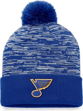 Men's Fanatics Branded Gray St. Louis Blues Authentic Pro Home Ice Cuffed Knit  Hat with Pom