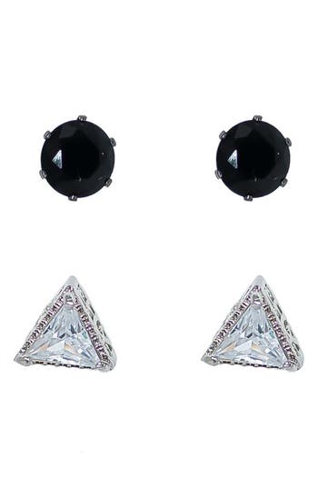 American Exchange Crystal Stud Earrings In Metallic