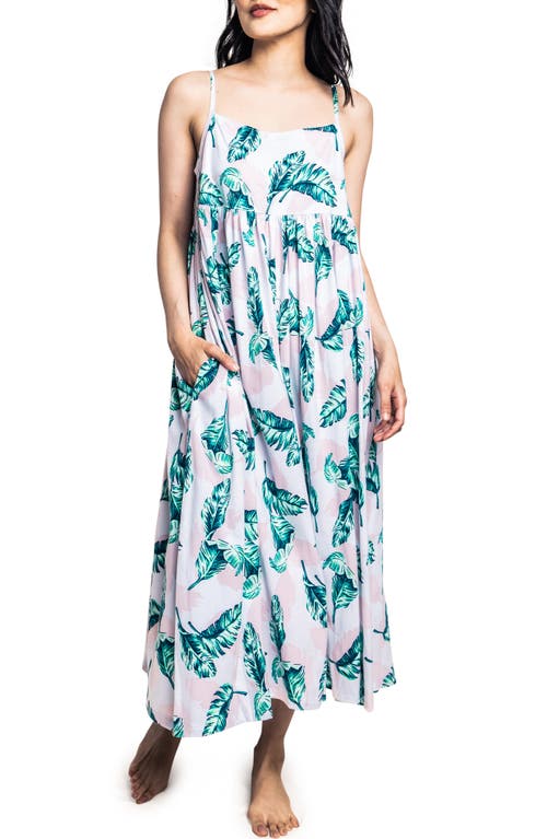 Petite Plume St. Tropez Palms Serene Nightgown Green at Nordstrom,