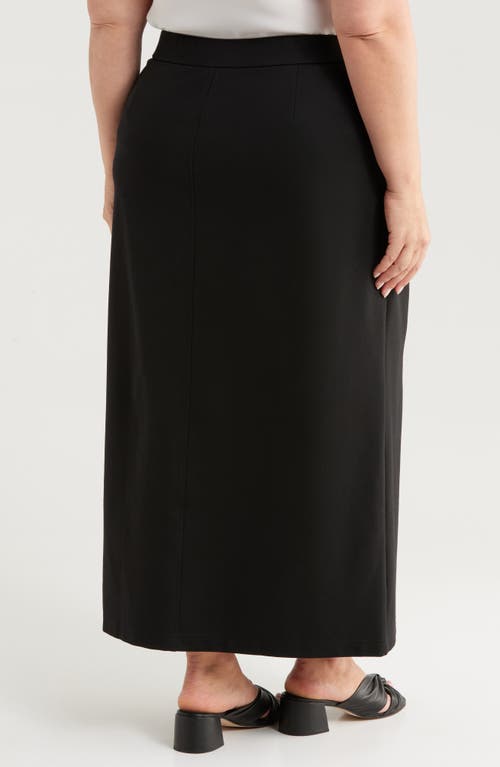 Shop Eileen Fisher Front Slit Maxi Skirt In Black