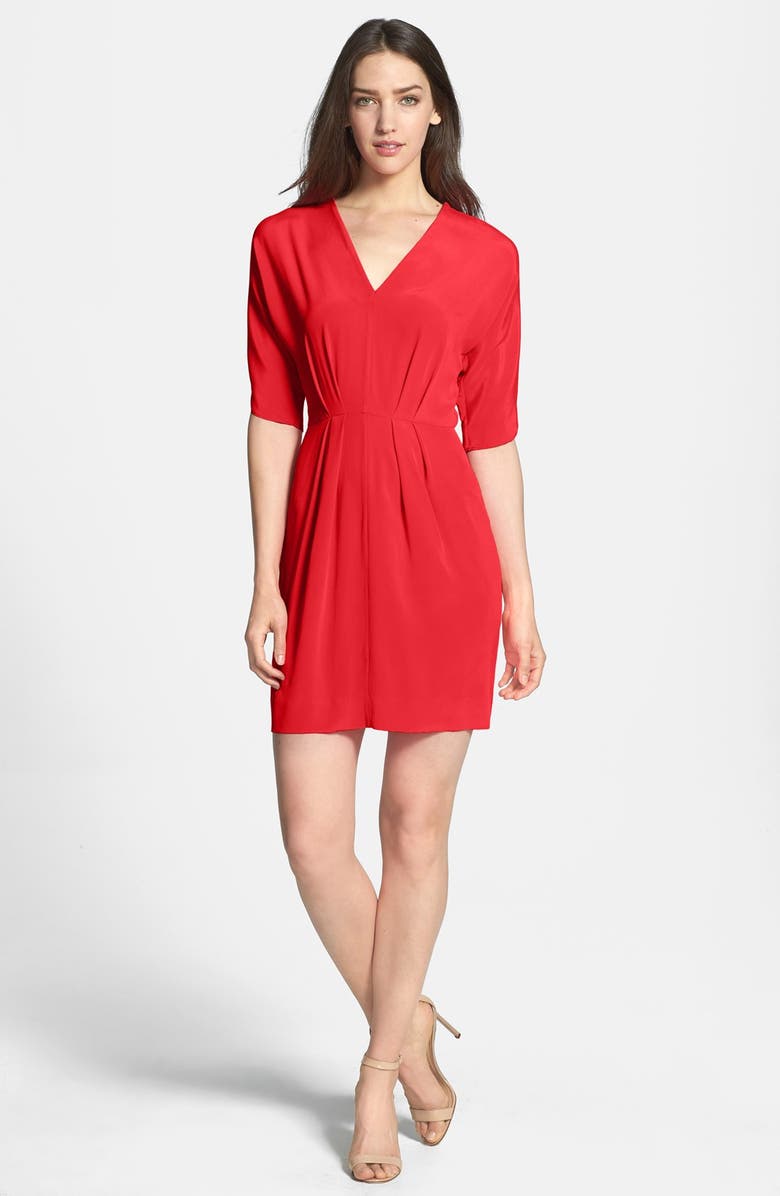 Milly V-Neck Pleated Dress | Nordstrom