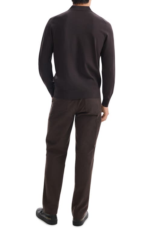 Shop Theory Goris Long Sleeve Polo In Hickory