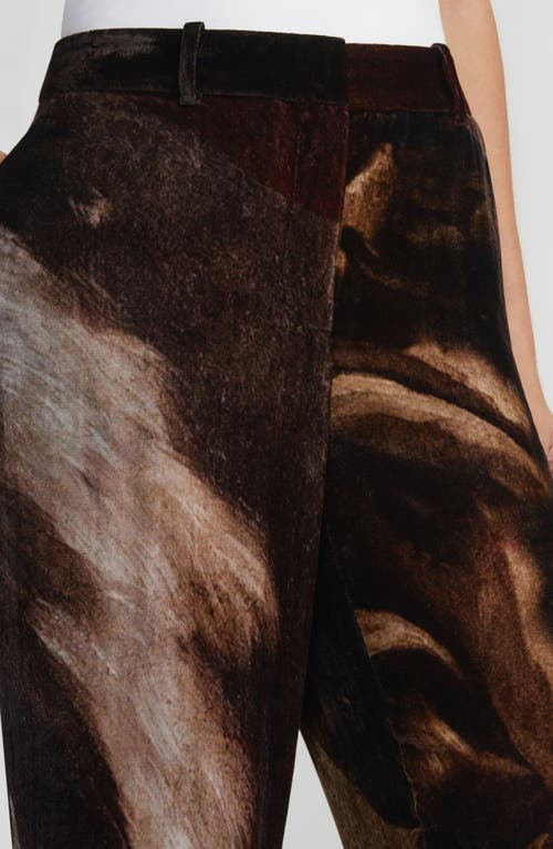 Lafayette 148 Petite L148 X Save Venice Print Velvet Gates Pant In Burnt Sienna Multi