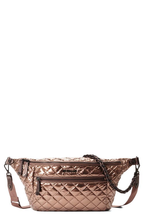 Shop Mz Wallace Crossbody Belt Bag In Copper Metallic Lacquer