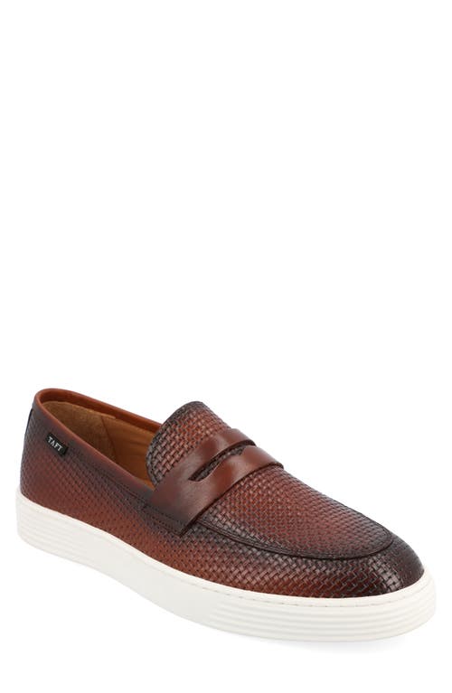 Weave Leather Loafer in Chili