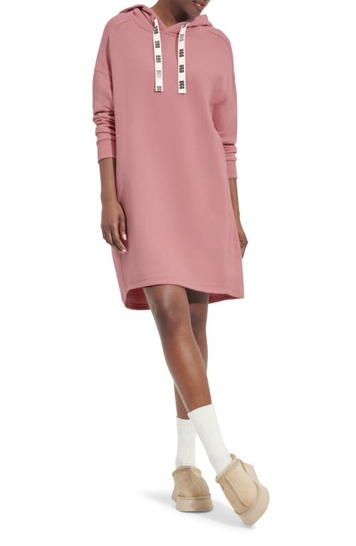 UGG(r) Aderlyn Fleece Lounge Hoodie Dress in Clay Pink