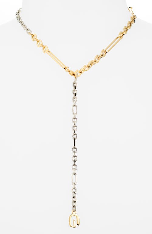 Shop Givenchy Mixed Link Chain Y-necklace In 711- Golden/silvery