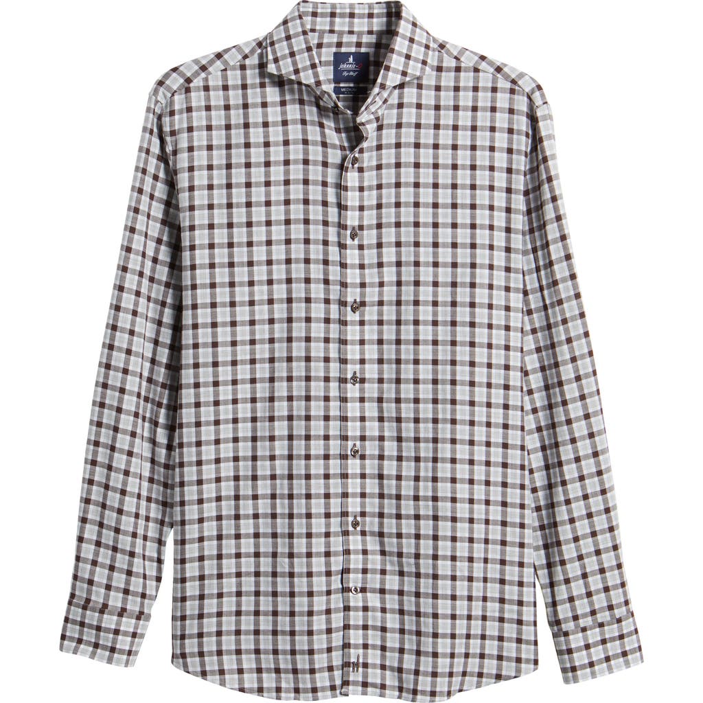 Johnnie-o Davie Check Button-up Shirt In Coffee