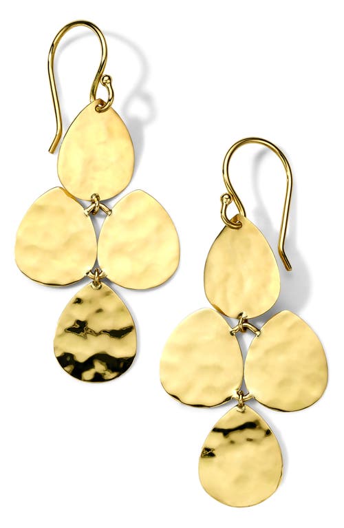 Shop Ippolita Classico Crinkle Small Teardrop Cascade Earrings In Yellow Gold