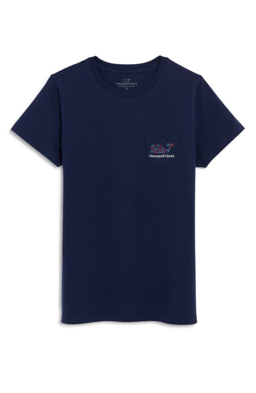 vineyard vines Fireworks Cotton Graphic Pocket T-Shirt Nautical Navy at Nordstrom,