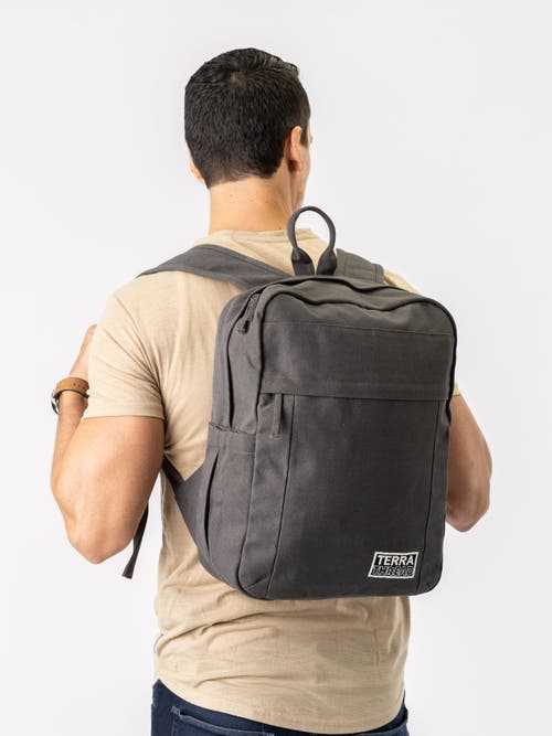 Terra Thread Sustainable Backpack For School And Everyday Use In Charcoal Grey