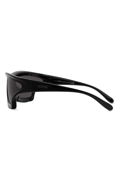 Shop Loewe X Paula's Ibiza 70mm Oversize Mask Sunglasses In Shiny Black/smoke