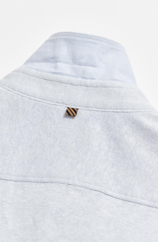 Shop Billy Reid Hemp & Cotton Knit Short Sleeve Button-up Shirt In Pebble