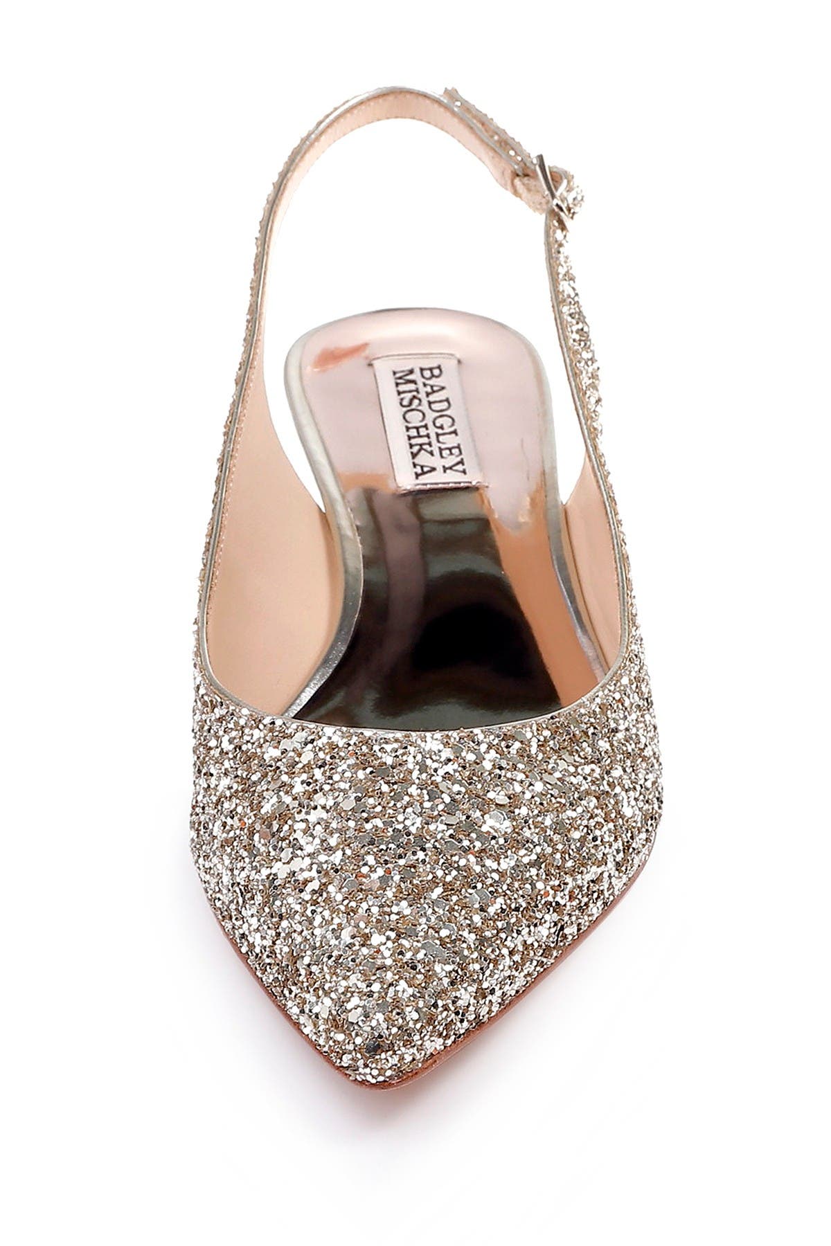 badgley mischka stephanie glitter slingback pump