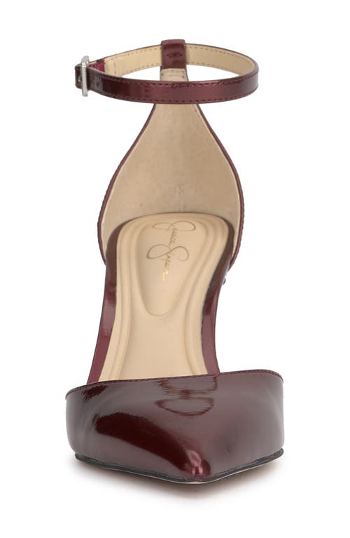 Jessica Simpson Foxena Ankle Strap Pointed Toe Pump In Oxblood