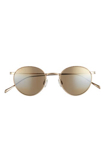Maui Jim 48mm Core Round Polarized Sunglasses In Gold Gold Bronze