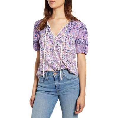Lucky Brand Print Peasant Top