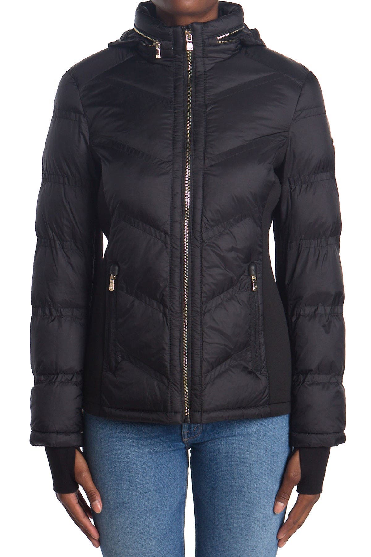 Michael Kors | Zip Front Chevron Puffer Jacket | Nordstrom Rack