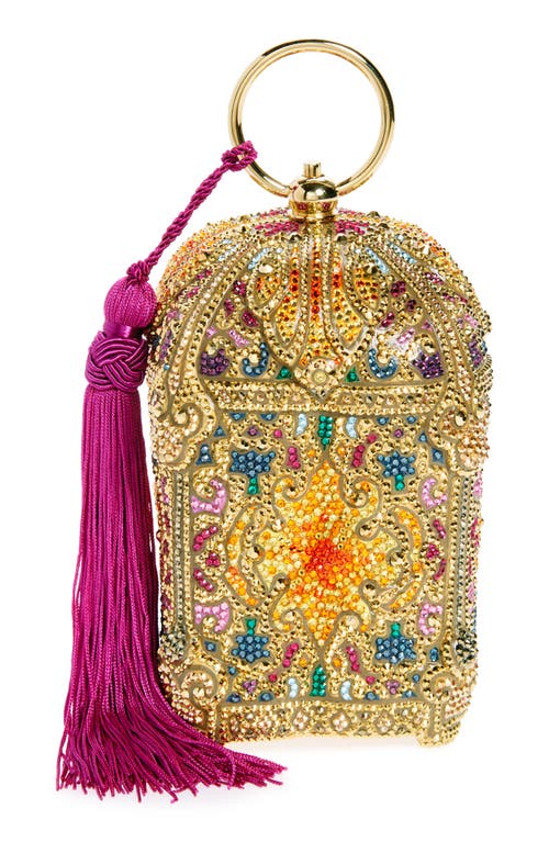 Judith Leiber Lantern Divine Crystal Embellished Clutch In Champagne Aurum Multi