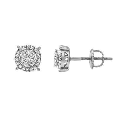 Luvmyjewelry Dreamcatcher 14k White Gold Diamond Stud Earrings In 14k White Gold