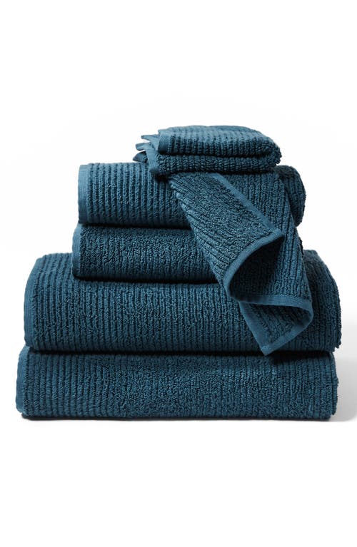 Coyuchi Temescal 6-Piece Organic Cotton Bath Towel, Hand Towel & Washcloth Set in Deep Ocean at Nordstrom, Size 6 Piece Set