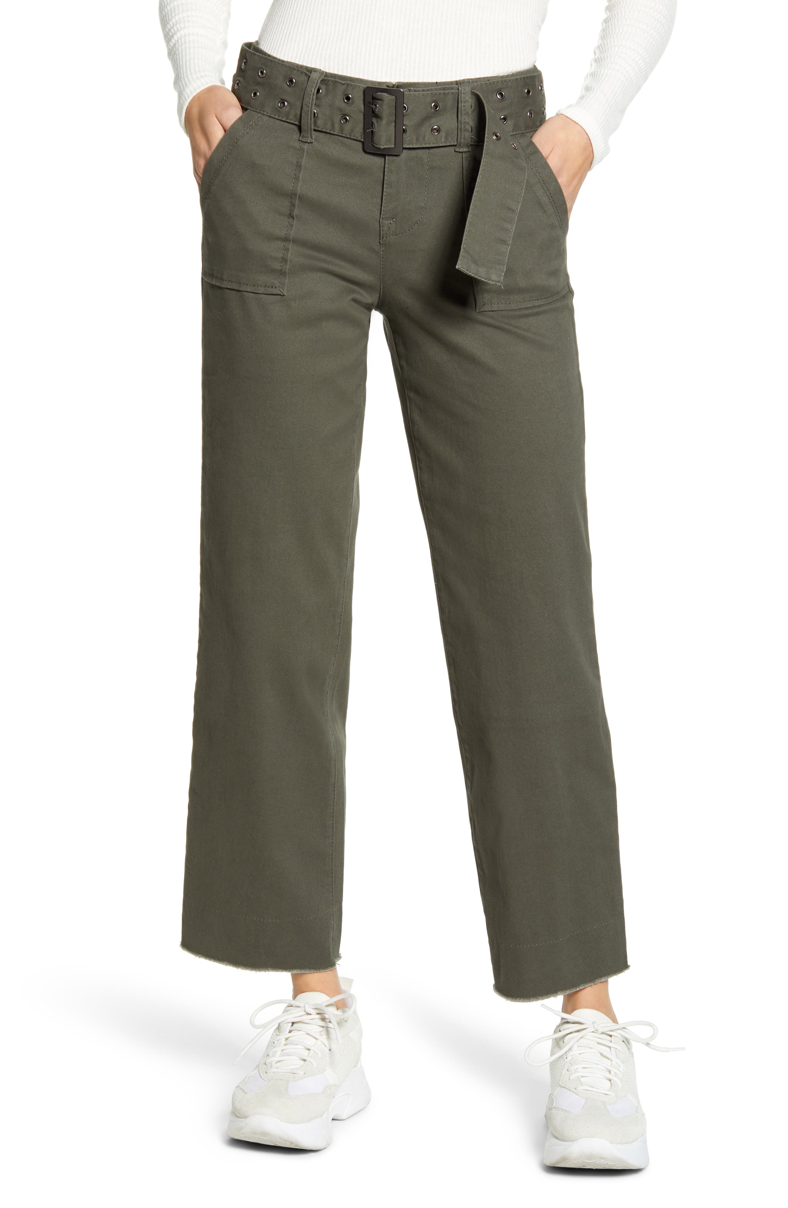 1822 Denim Belted High Waist Straight Leg Utility Pants Nordstrom