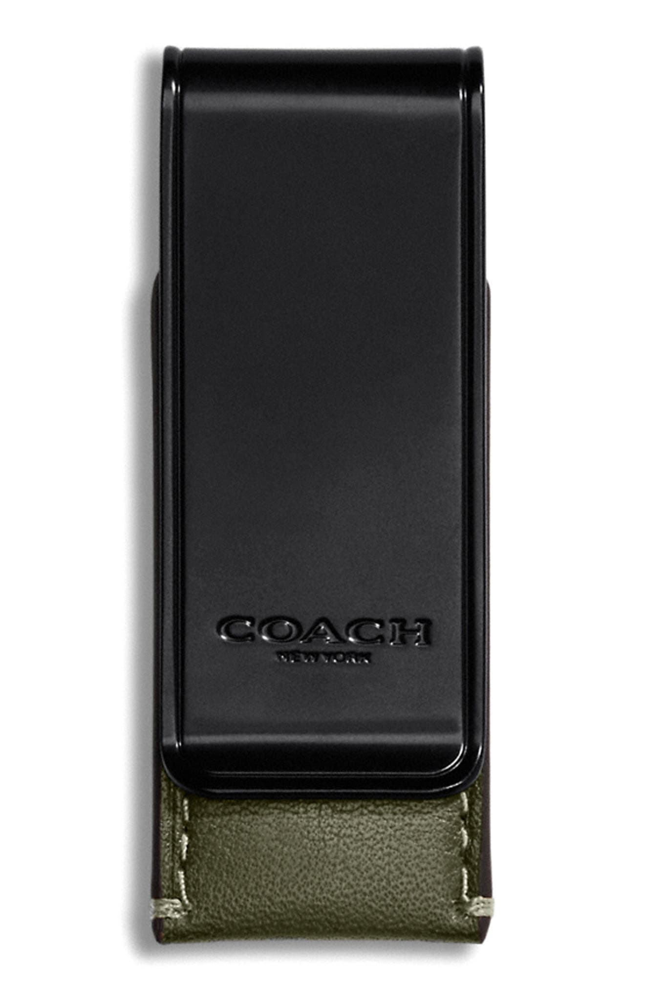 coach leather money clip