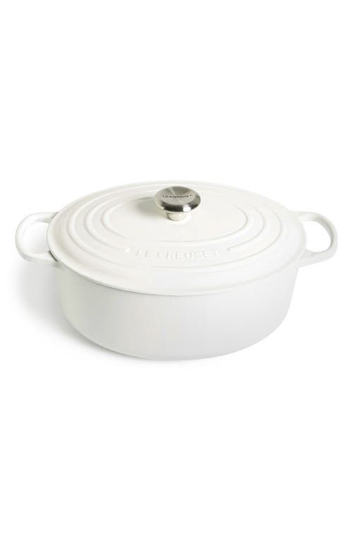 Le Creuset Signature 6.75-Quart Oval Enamel Cast Iron French/Dutch Oven with Lid in White at Nordstrom