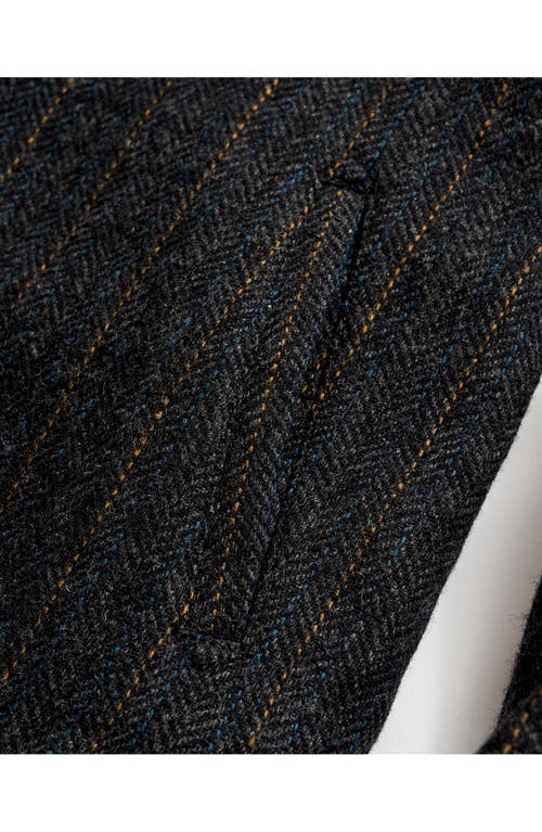 Shop Billy Reid Woodsman Wool Herringbone Shirt Jacket In Charcoal Multi