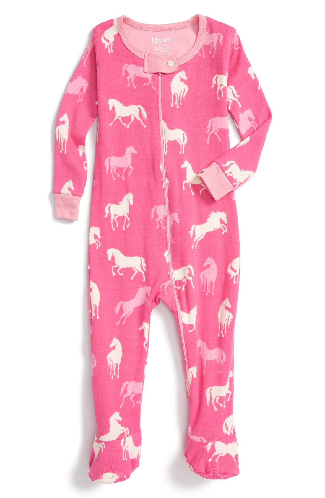 Hatley 'Classic Horses' Fitted OnePiece Pajamas (Baby Girls) Nordstrom