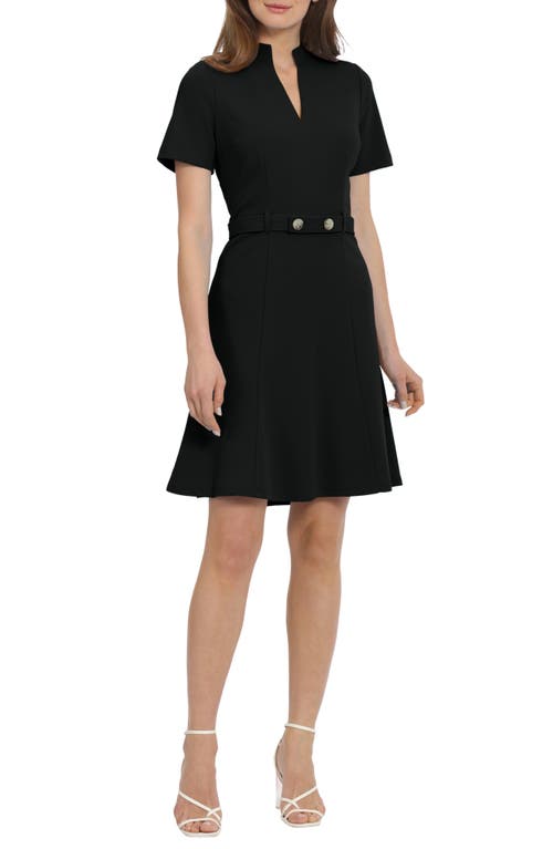 Maggy London Belted A-Line Dress in Black at Nordstrom, Size 12