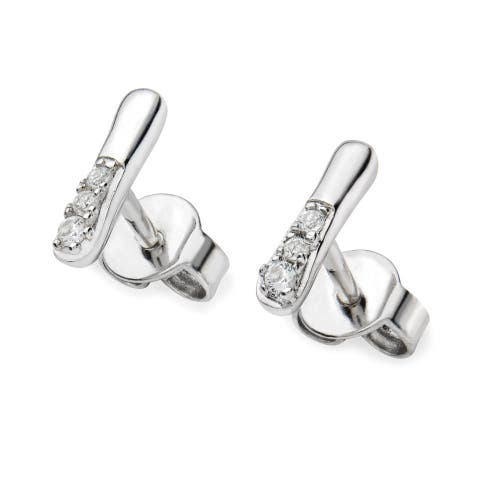 Lucy Quartermaine Skinny Drip Mini Studs In Sterling Silver