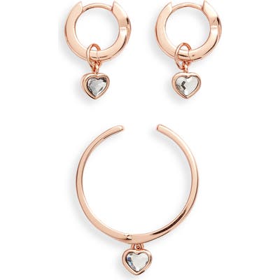 Olivia Burton Interlink Heart Earrings & Bracelet Set