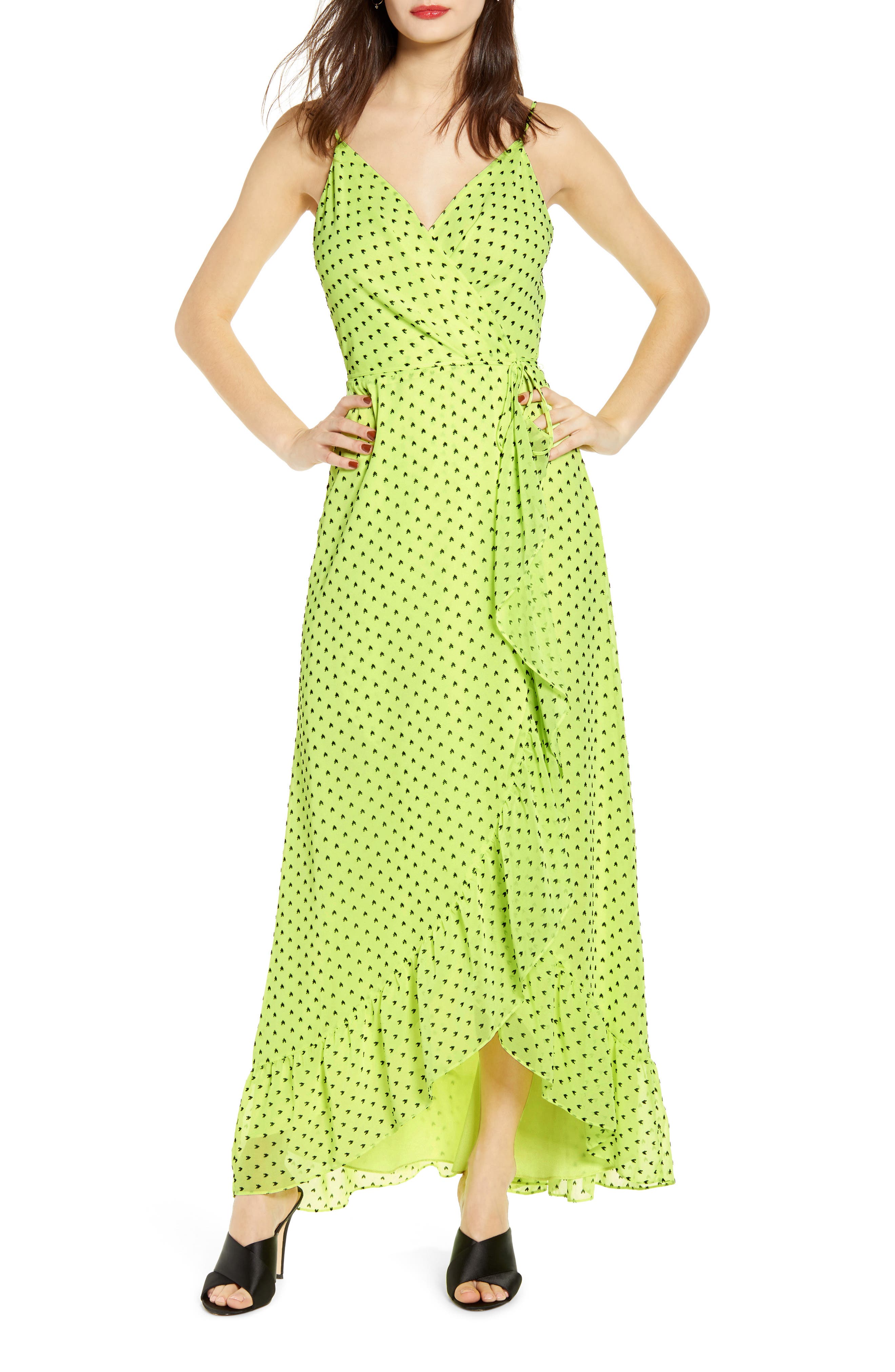 Wayf Casey Wrap Dress, Yellow