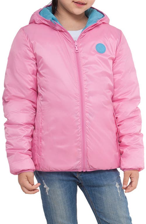 Rokka&rolla Kids' Reversible Lightweight Puffer Jacket In Cotton Candy