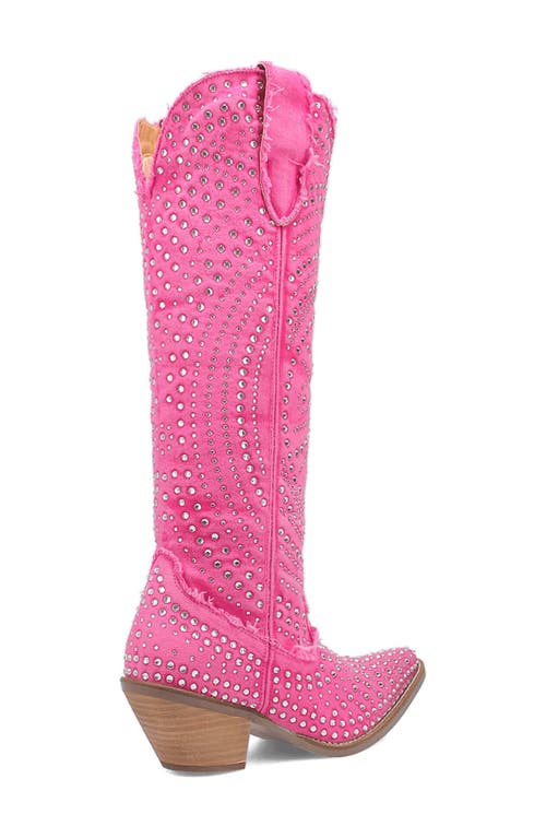 Shop Dingo Honkeytonk Honey Knee High Denim Boot In Pink