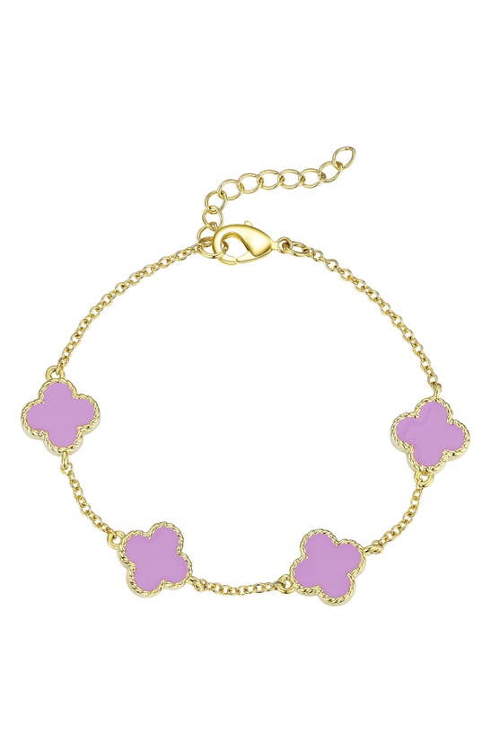 Shop Lily Nily Kids' Clover Bracelet In Purple