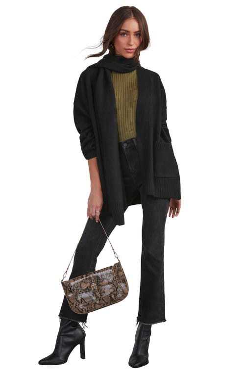 Shop Vici Collection Jarvais Scarf Cardigan In Black