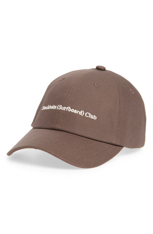 STOCKHOLM SURFBOARD CLUB Pac Logo Embroidered Baseball Cap in Hemp 